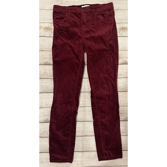 Ann Taylor Pants - Loft Womens Red Velvet Velour Holiday Event Festive Elegant Pants 4/27